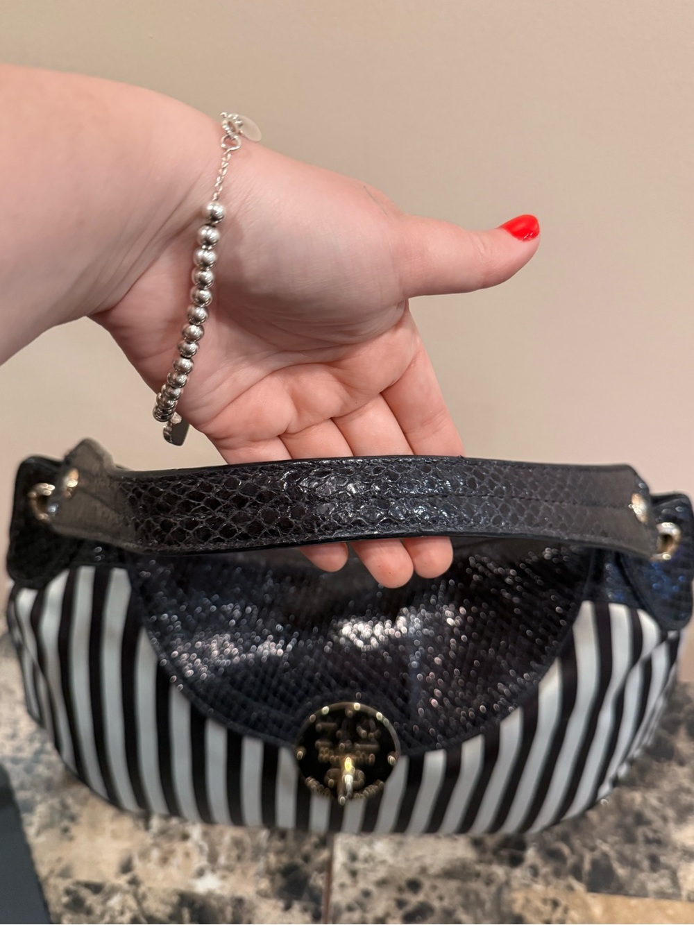 Henri Bendel 712 5th Ave Centennial Striped Hobo Bag - Picture 10 of 14